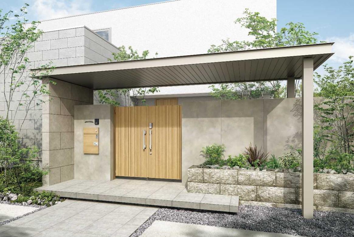 屋根と目隠しフェンスでつくる、おしゃれで快適な玄関アプローチ 屋根と目隠しフェンスでつくる、おしゃれで快適な玄関アプローチ